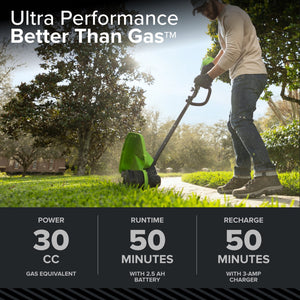 Greenworks 60V 16" Carbon Fiber Shaft String Trimmer with (1) 2.5 Ah Battery & 3A Charger 2136502 - image 2 of 6
