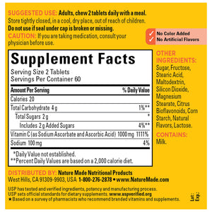Nature Made Extra Strength Dosage Chewable Vitamin C Tablets, 1000mg per Serving, 120 Count — supplement pack, view 3
