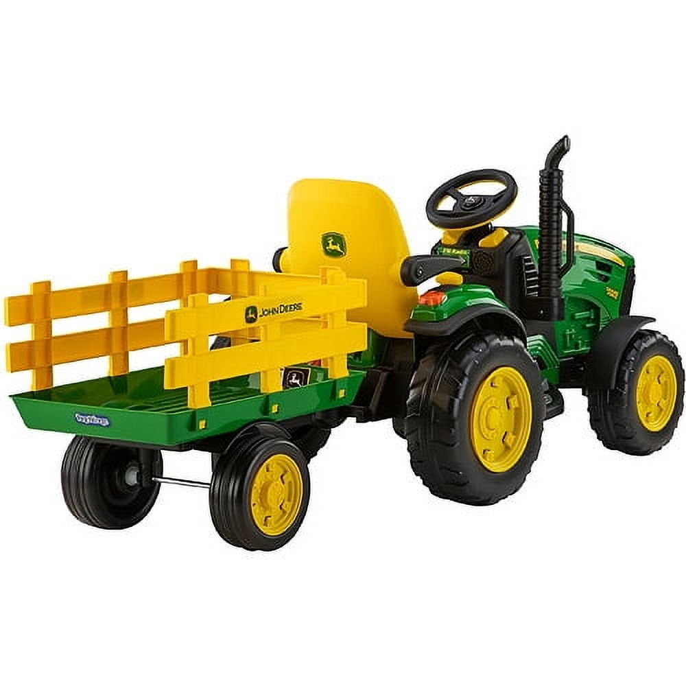 12 V Peg Perego John Deere Ground Force Extra-Large 12 Volt Ride-On Tractor with Trailer & FM Radio - image 4 of 6