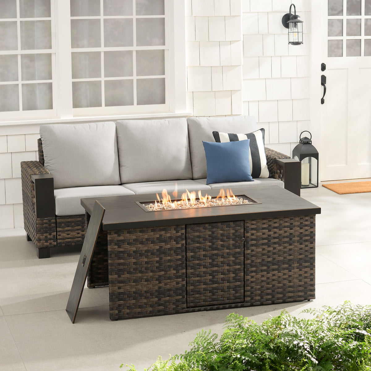 Better Homes and Gardens Rockport 4-Piece Outdoor Conversation Set with Firepit Table - image 4 of 6