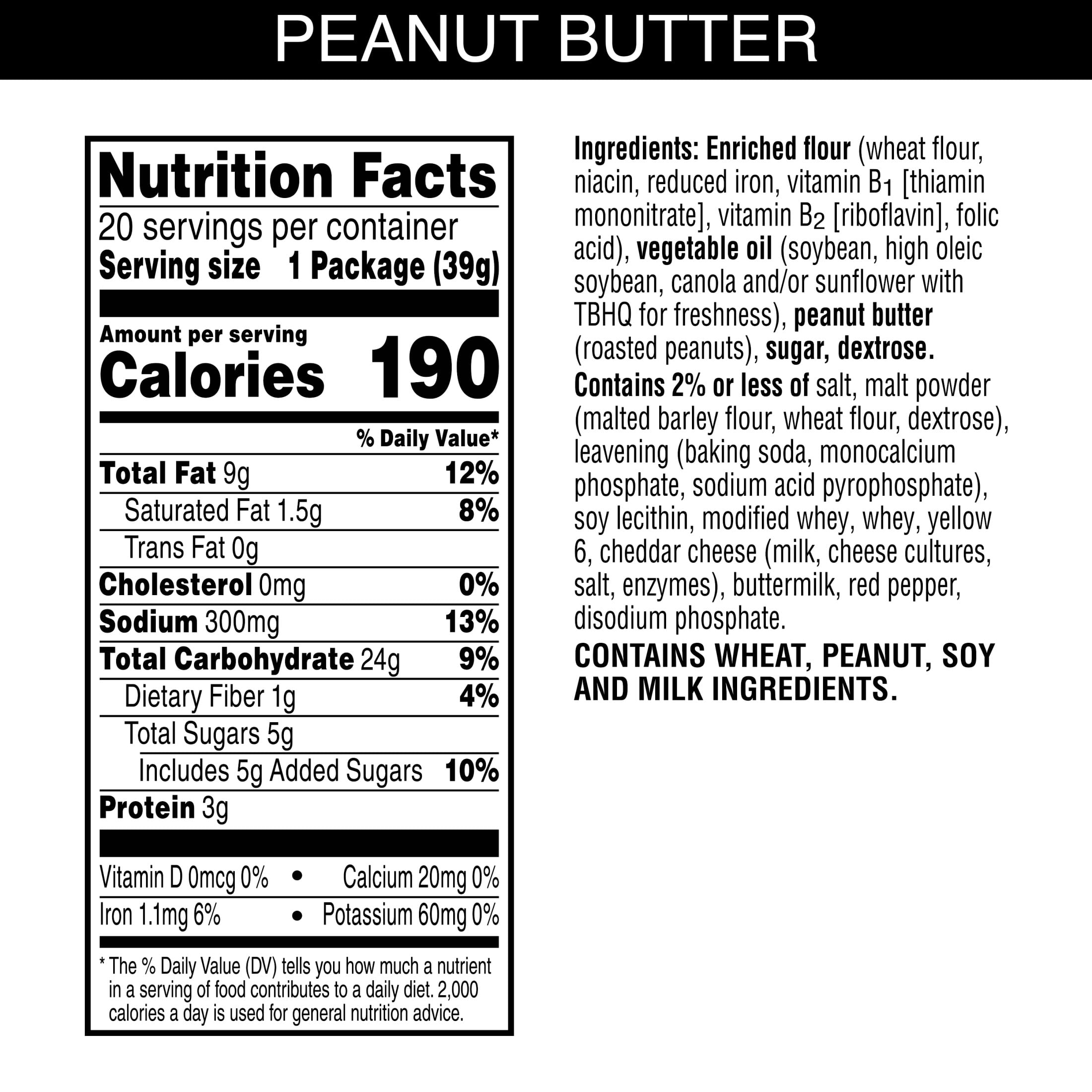 Austin Peanut Butter On Toasty Sandwich Crackers, Lunch Snacks, 20 Count — grocery product, view 5