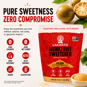 Lakanto Golden Monk Fruit Sweetener - Raw Cane Sugar Substitute, Zero Calorie, Keto Diet Friendly — grocery product, view 6
