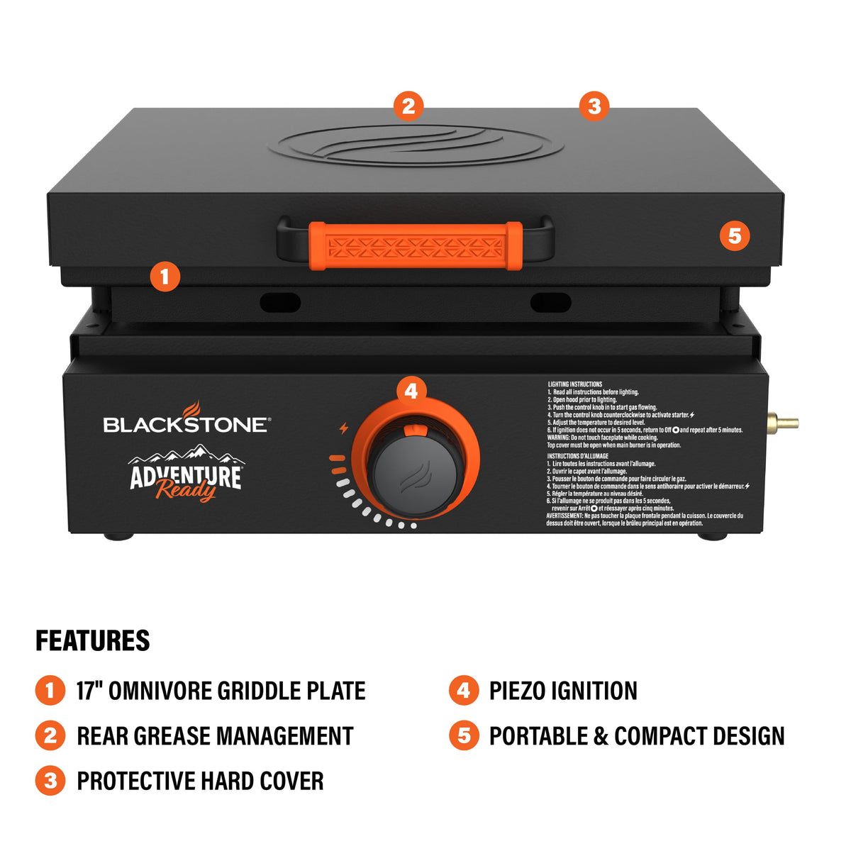Blackstone Adventure Ready Outdoor Griddle 12500 BTU Steel 267 Square Inch Cooking Area - image 4 of 6