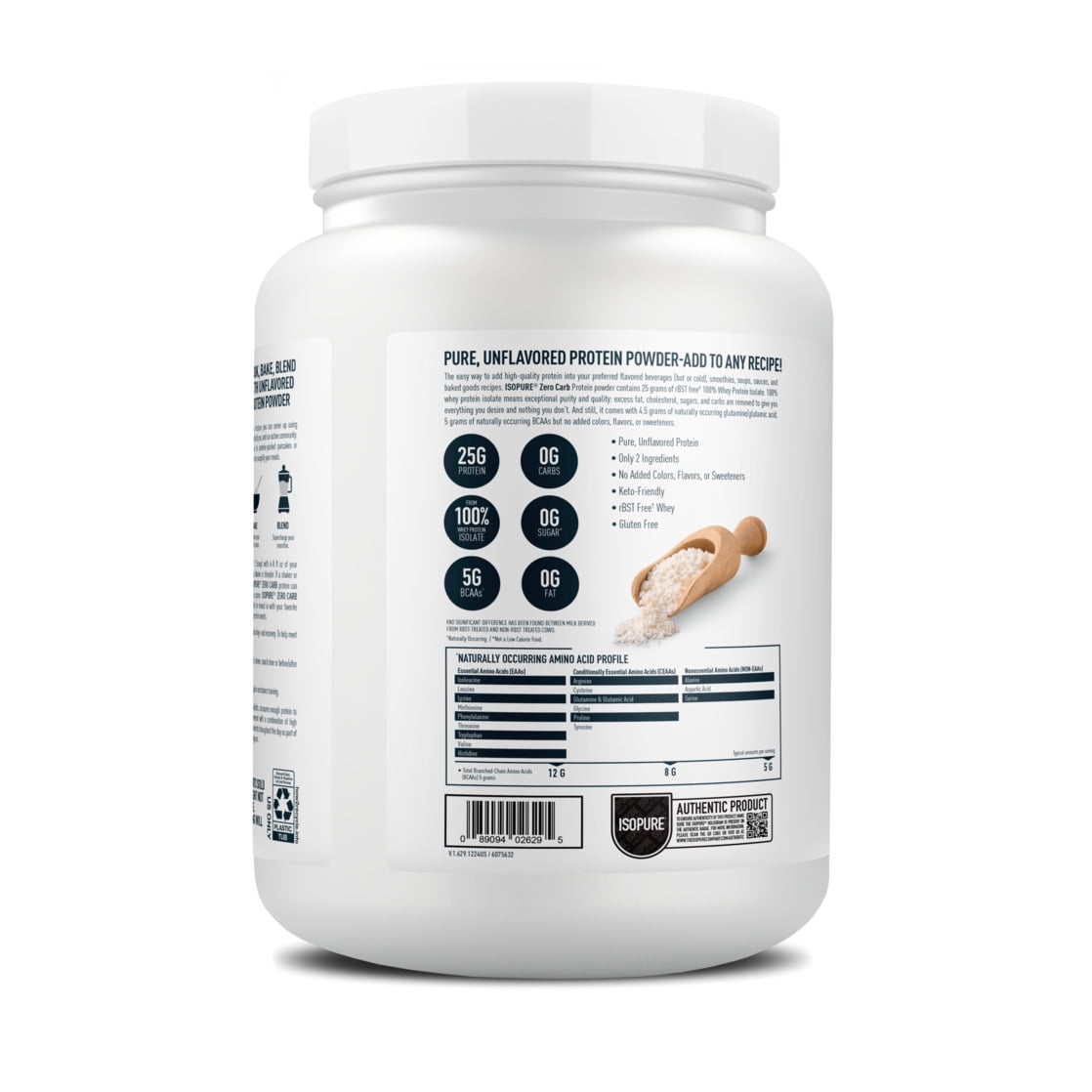 Isopure Zero Carb 100% Whey Protein Isolate Unflavored Protein Powder, 25g, 16 Servings — sports nutrition product, view 10