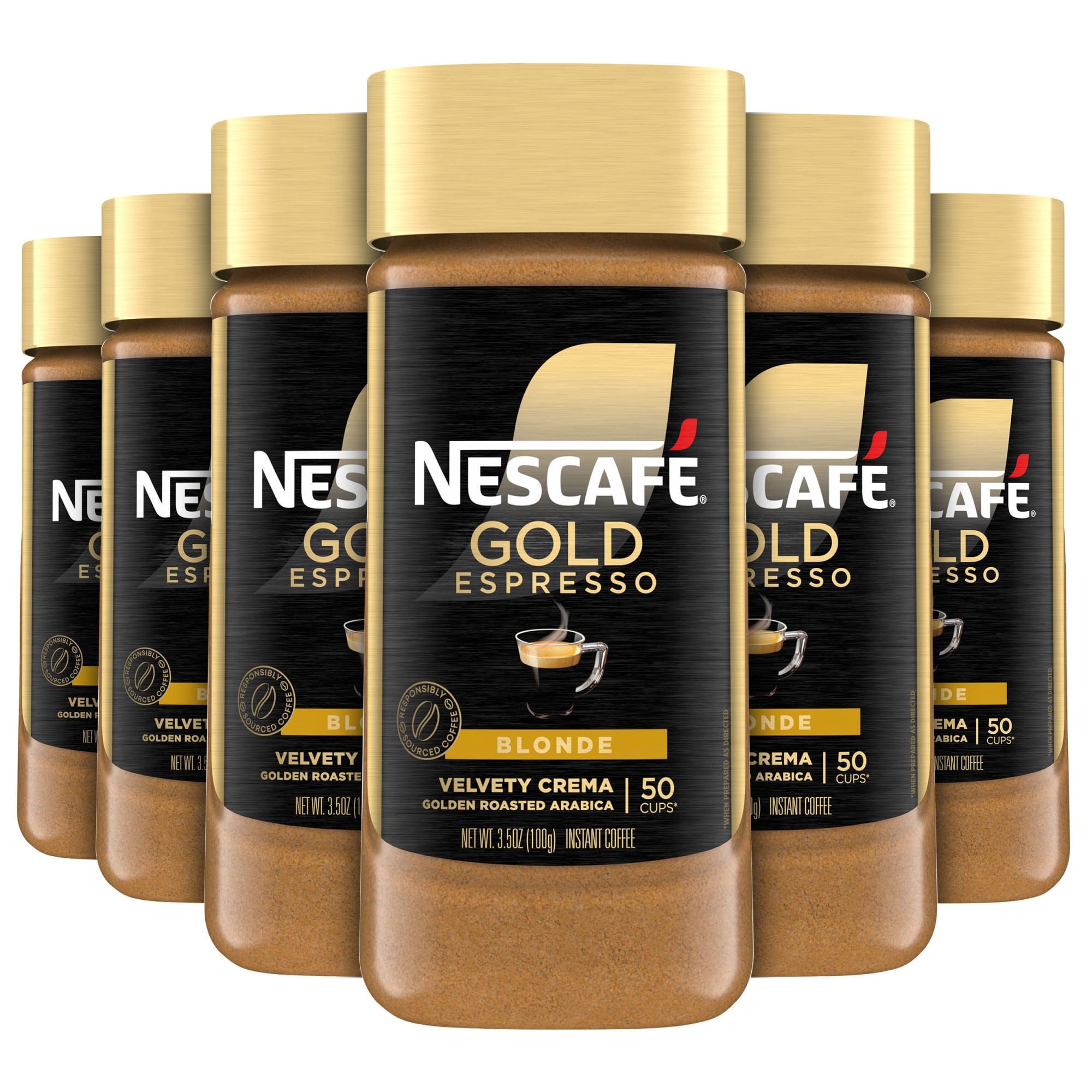 (6 pack) NESCAFÉ Gold Espresso Blonde, Instant Coffee, 3.5 oz, 6 Pack of Jars — coffee and drinks product