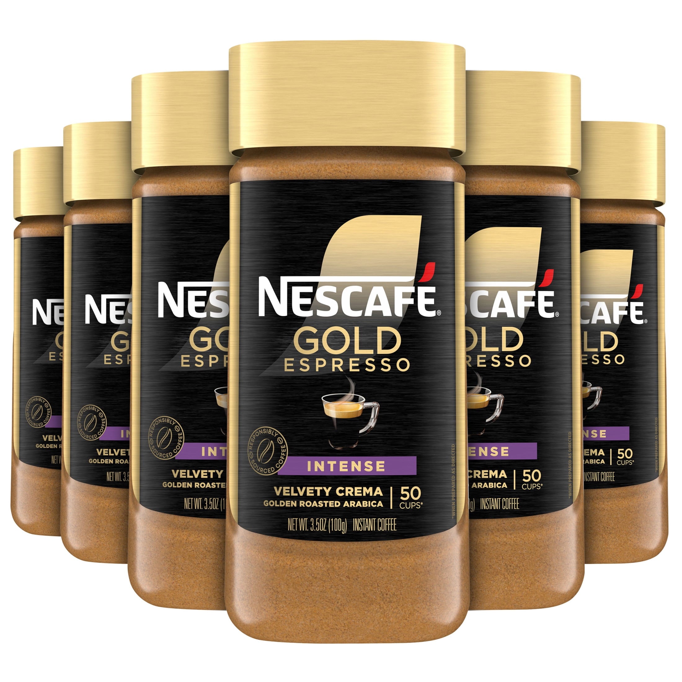 (6 pack) NESCAFÉ Gold Espresso Intense, Instant Coffee, 3.5 oz, 6 Pack of Jars — coffee and drinks product