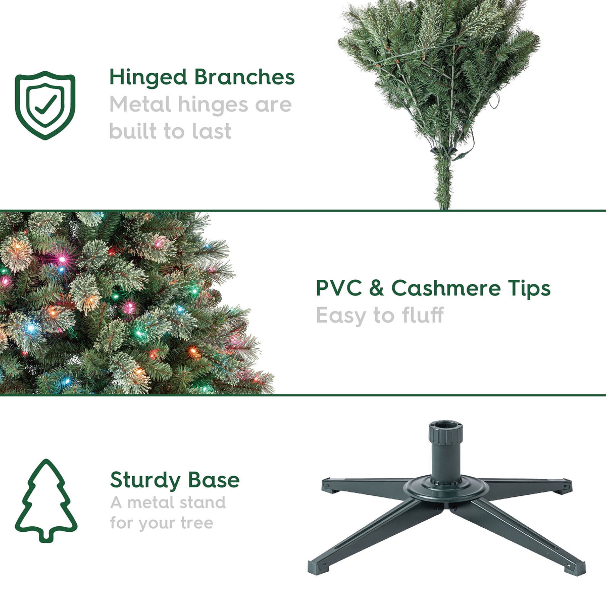 7.5' Pre-Lit Liberty Cashmere Pine Green Artificial Christmas Tree with Color-Changing LED Lights - image 6 of 6
