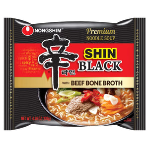 Nongshim Spicy Pot-au-feu Flavor Shin Black Noodle Soup, 4.58 oz, (Pack of 4) — grocery product, view 7