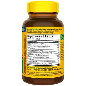 Nature Made Super B Complex with Vitamin C and Folic Acid Tablets, Dietary Supplement, 160 Count — supplement pack, view 10