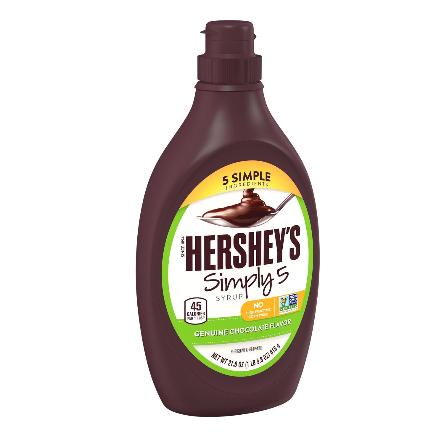 Hershey's Simply 5 Chocolate Syrup, Bottle 21.8 oz — coffee and drinks product, view 2