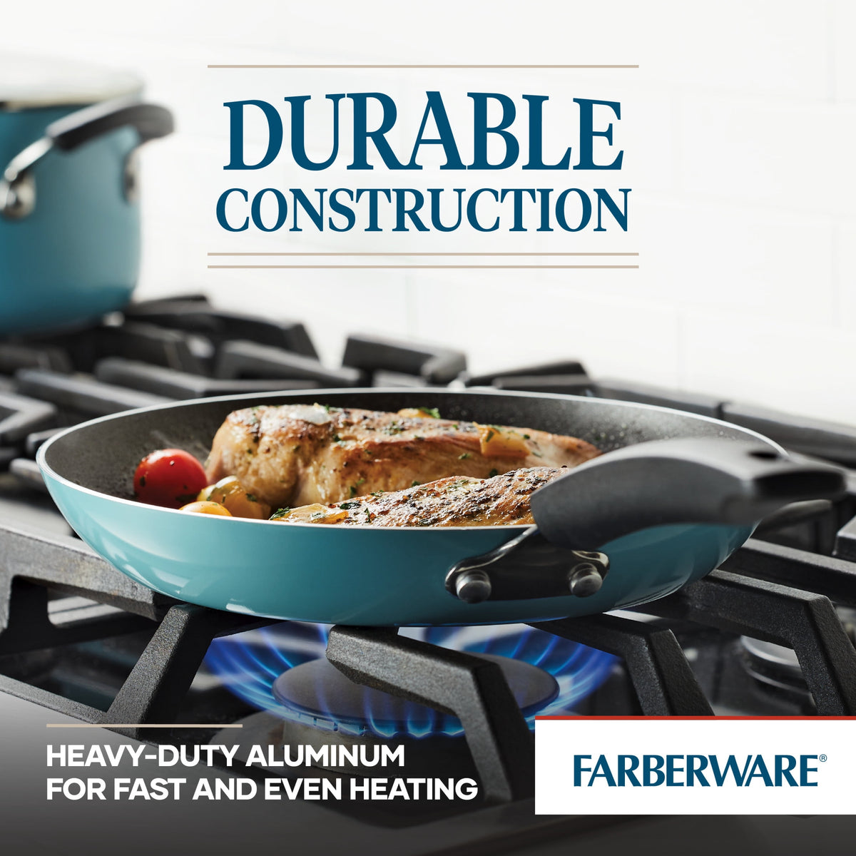 (3 pack) Farberware Easy Clean 12-Piece Nonstick Cookware Set with Cooking Tools - image 3 of 6
