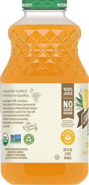 R.W. Knudsen Family Organic Juice Pineapple, 32.0 FL OZ — coffee and drinks product, view 4