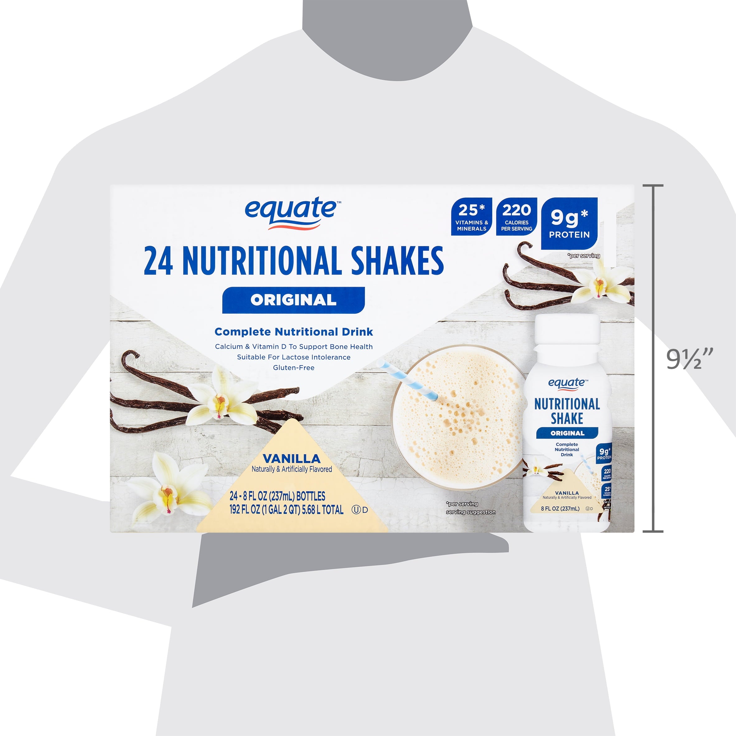 Equate Original Meal Replacement Nutritional Shakes, Vanilla, 8 fl oz, 24 Count — sports nutrition product, view 2