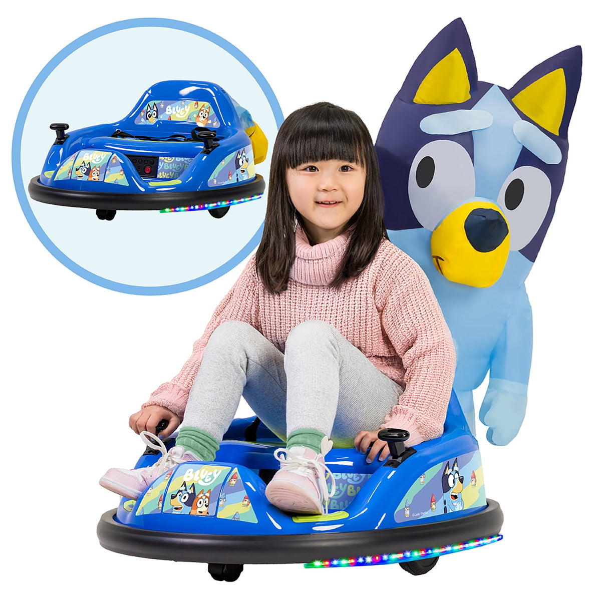 Bluey 6V ImaginAir Ride-On Bumper Car with Inflatable Character - image 2 of 6