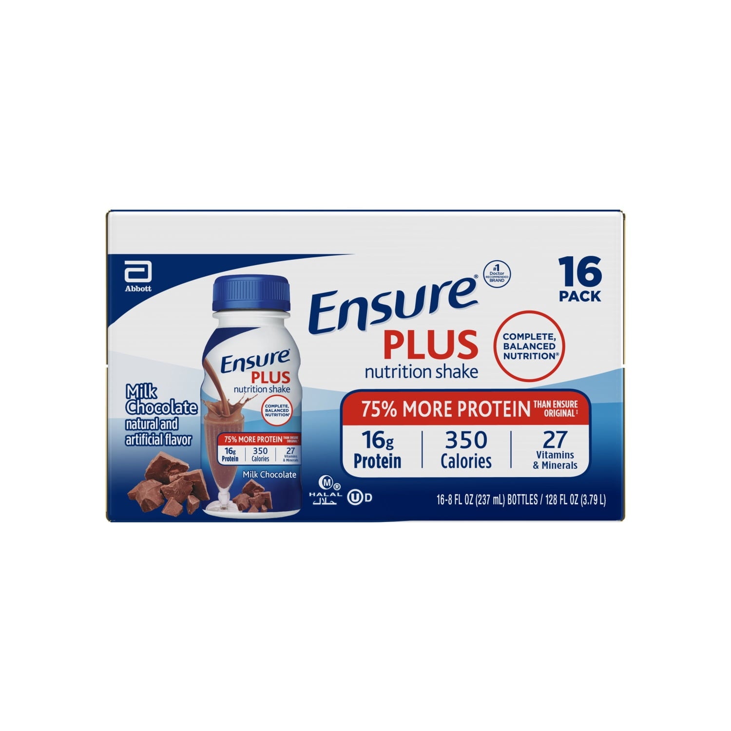 Ensure Plus Meal Replacement Nutrition Shake, Milk Chocolate, 16g Protein, 8 fl oz — sports nutrition product, view 10