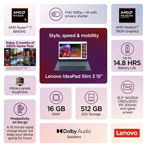 Lenovo IdeaPad Slim 3 15" Laptop - image 2 of 6