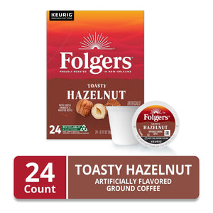 Folgers Toasty Hazelnut Artificially Flavored Coffee, Keurig K Cups, 24 Count Box — coffee and drinks product, view 2