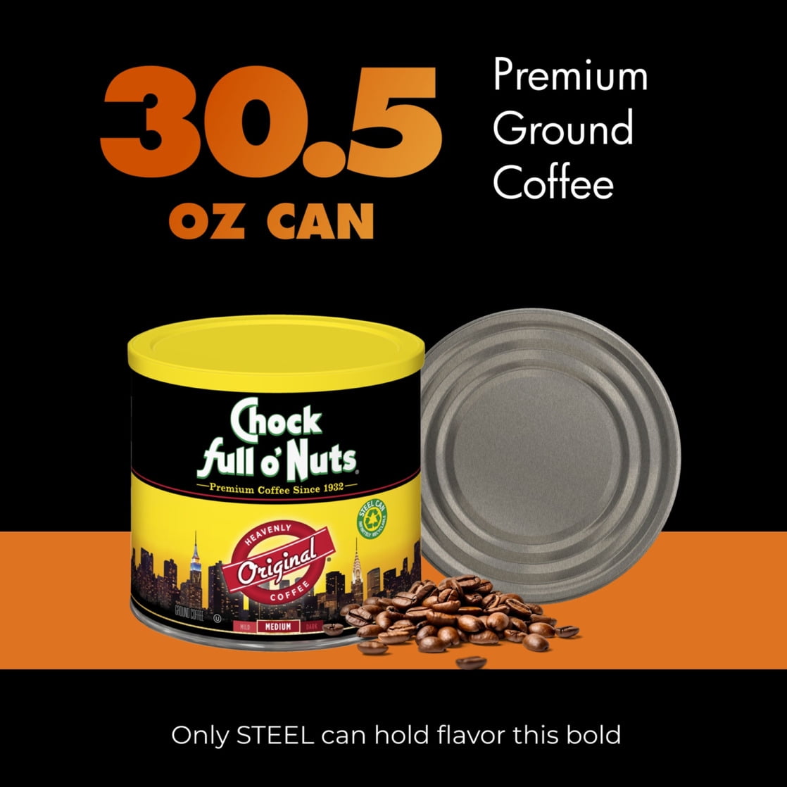 Chock Full o'Nuts Heavenly Coffee Original Medium Roast Ground Coffee Can 30.5 oz — coffee and drinks product, view 6