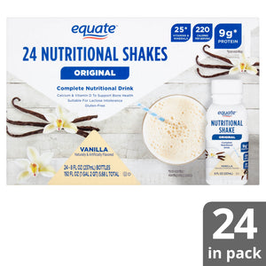 Equate Original Meal Replacement Nutritional Shakes, Vanilla, 8 fl oz, 24 Count — sports nutrition product, view 3