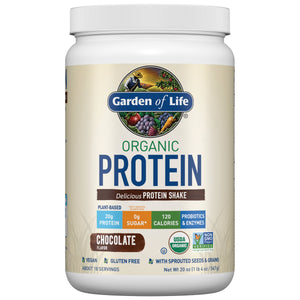 Garden of Life Organic Plant-Based Protein Powder, Chocolate, 20g Protein Shake Drink — sports nutrition product, view 2