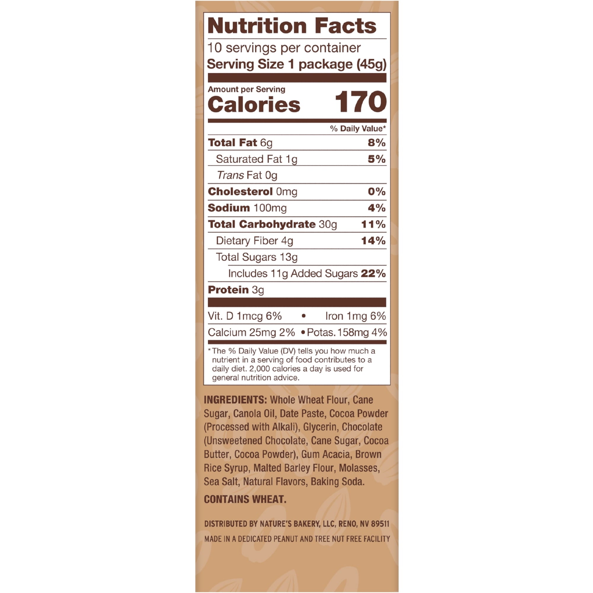 Nature's Bakery Double Chocolate Brownie, 10 Count, 1.59 oz Twin packs — grocery product, view 6