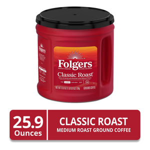 Folgers Classic Roast Ground Coffee, Medium Roast, 25.9 oz Canister — coffee and drinks product, view 2