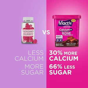 Viactiv Calcium + Vitamin D3 Supplement Soft Chews, Milk Chocolate, Calcium for Bone Health — supplement pack, view 3
