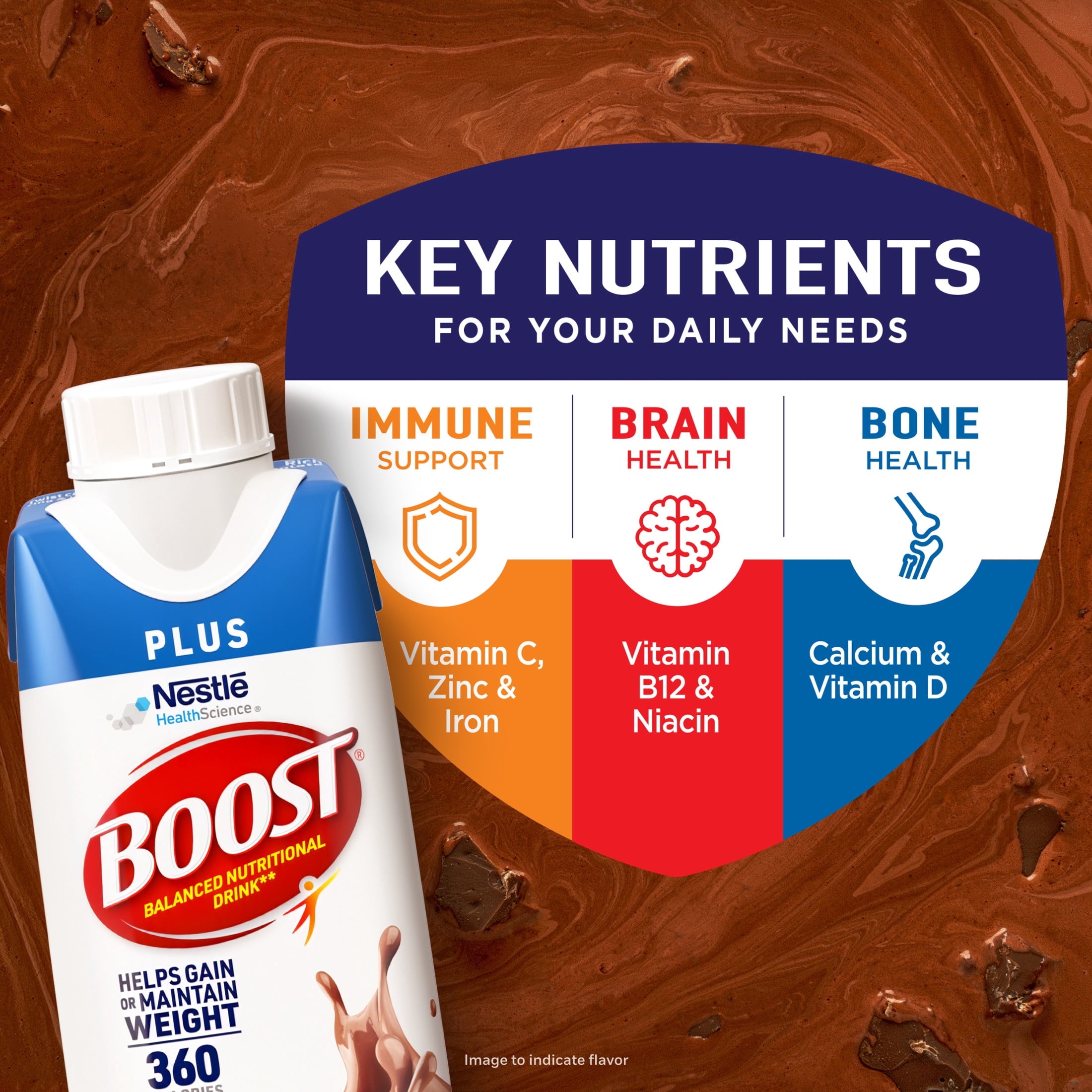 BOOST Plus Nutritional Drink Protein Shakes, Rich Chocolate, 8 fl oz, 12 Pack — sports nutrition product, view 3