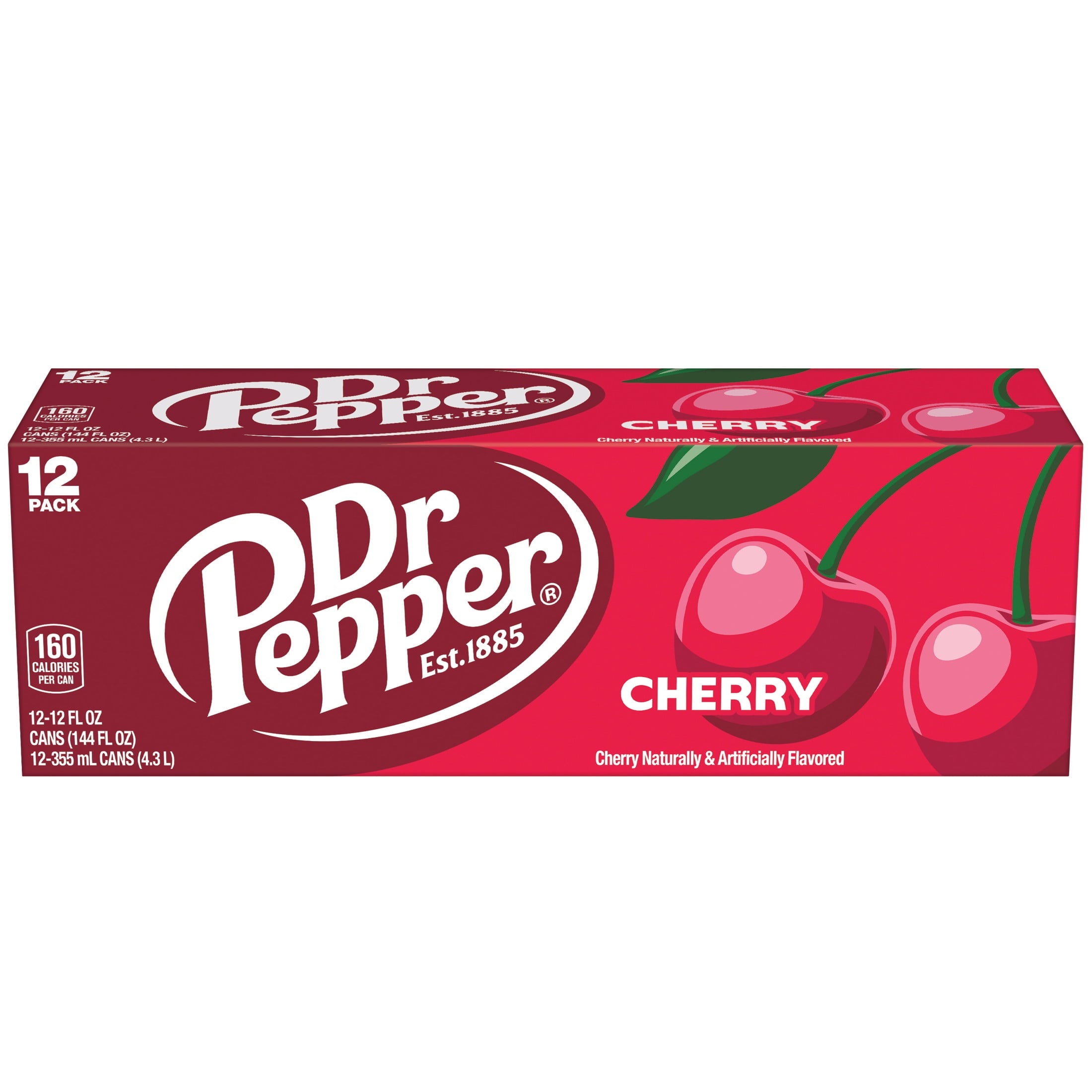 Dr Pepper Cherry Soda Pop, 12 fl oz, 12 Pack Cans — coffee and drinks product, view 4
