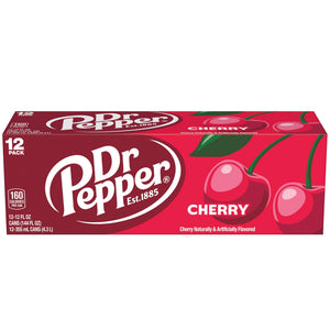 Dr Pepper Cherry Soda Pop, 12 fl oz, 12 Pack Cans — coffee and drinks product, view 4