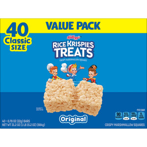 Rice Krispies Treats Original Chewy Crispy Marshmallow Squares, Snacks Value Pack, 31.2 oz — grocery product, view 9