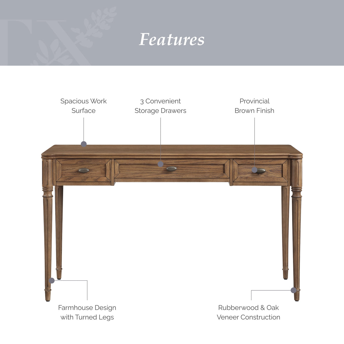 My Texas House Adler Writing Desk - image 3 of 6