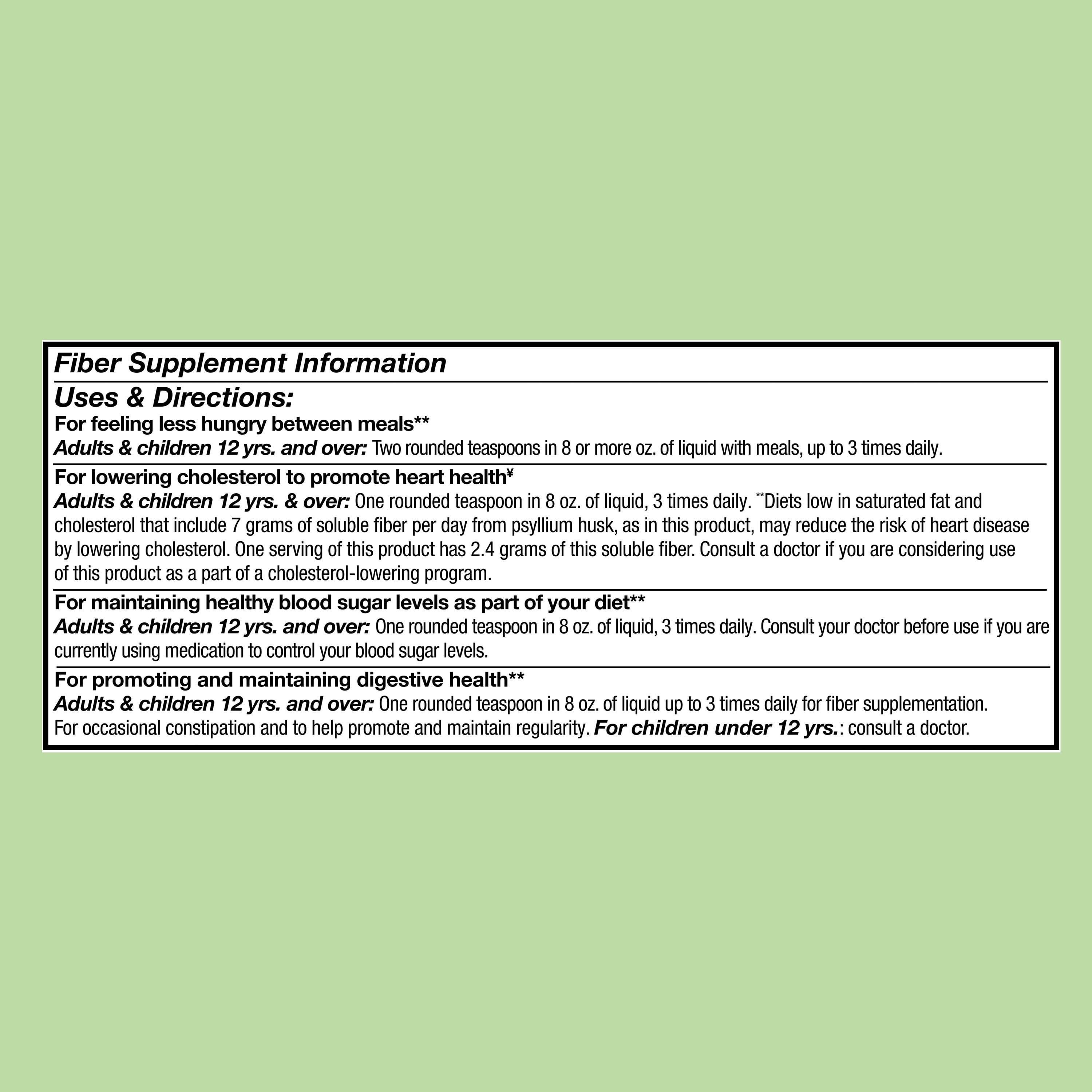 Equate Daily Fiber Powder, 29 oz, Unflavored, Compare to Metamucil 4-in-1 Multihealth Fiber — supplement pack, view 6