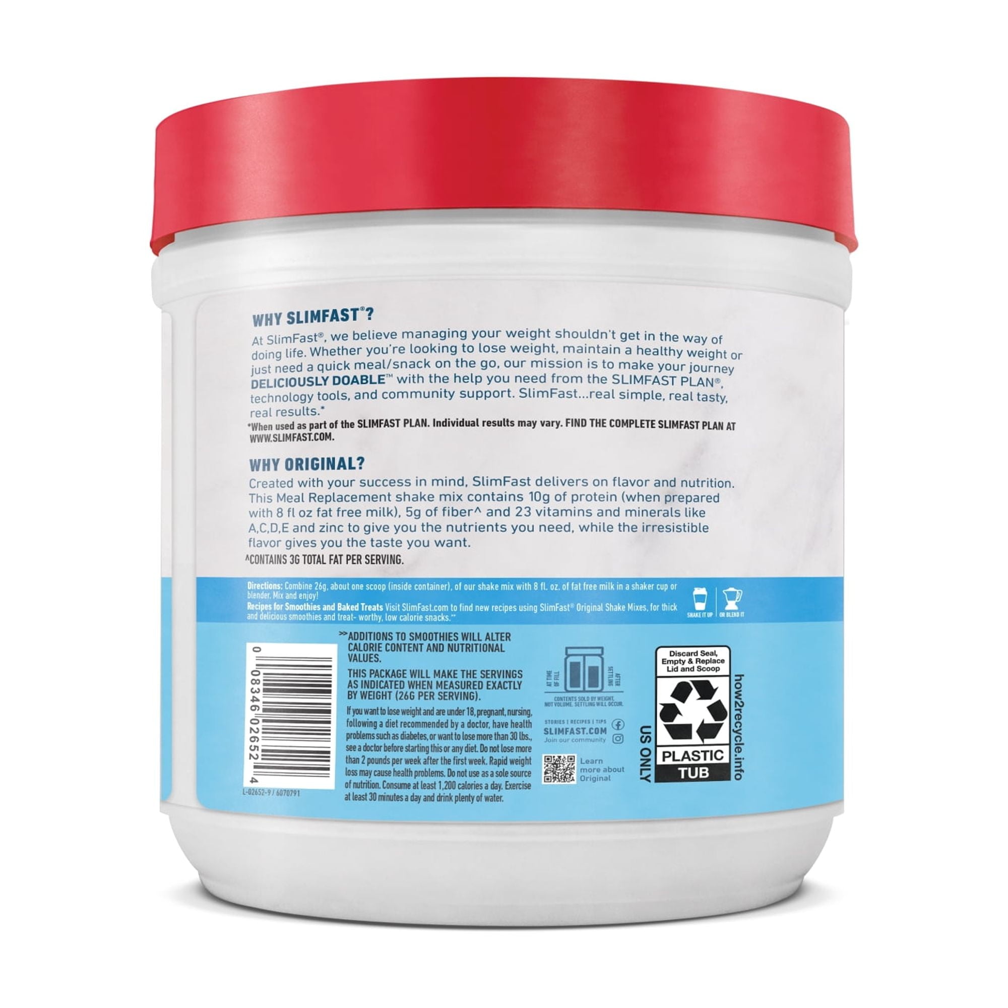 (3 pack) SlimFast Original Meal Replacement Shake Powder, French Vanilla, 12.83 oz — sports nutrition product, view 7