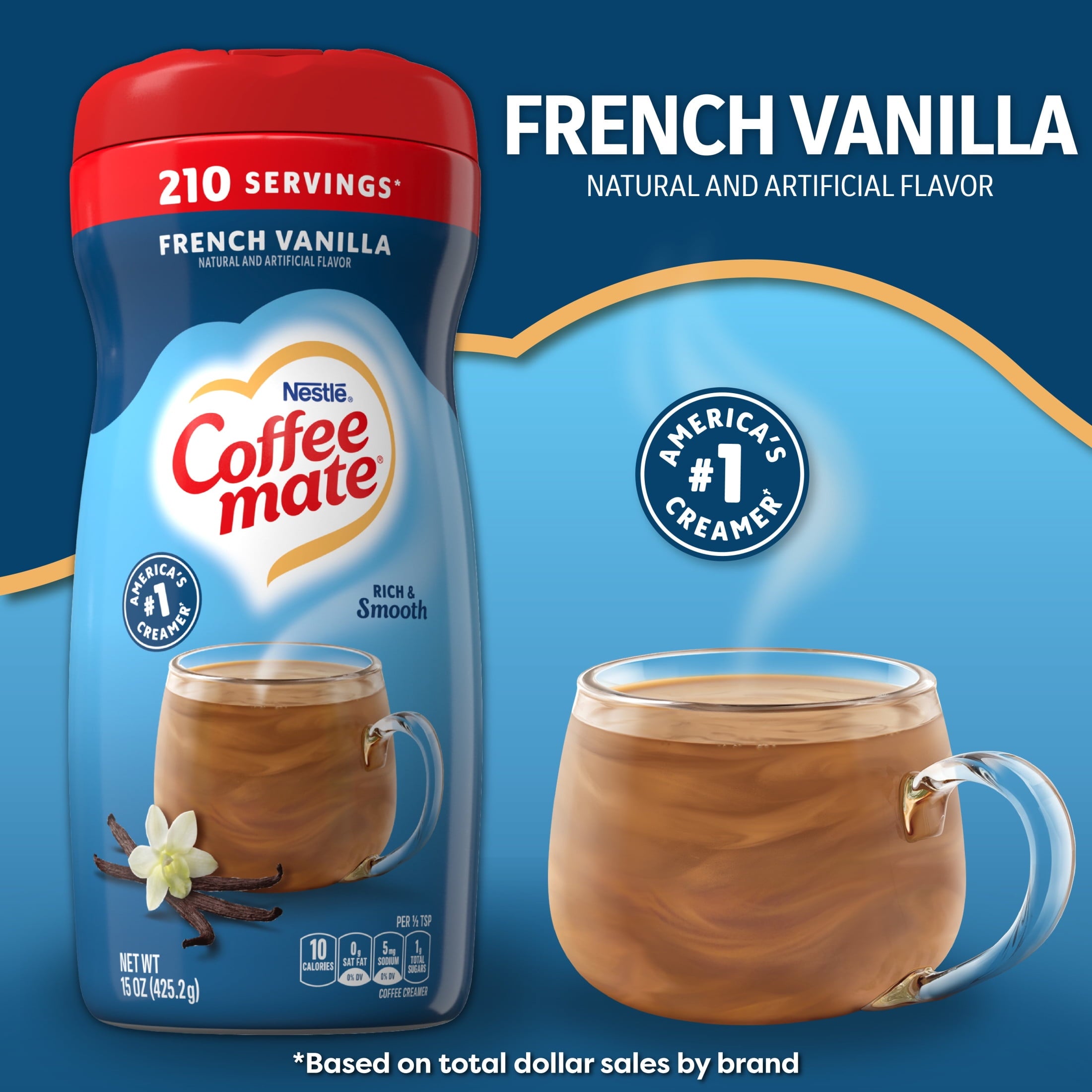 Coffee mate French Vanilla Powder Coffee Creamer, 15 oz — coffee and drinks product, view 3