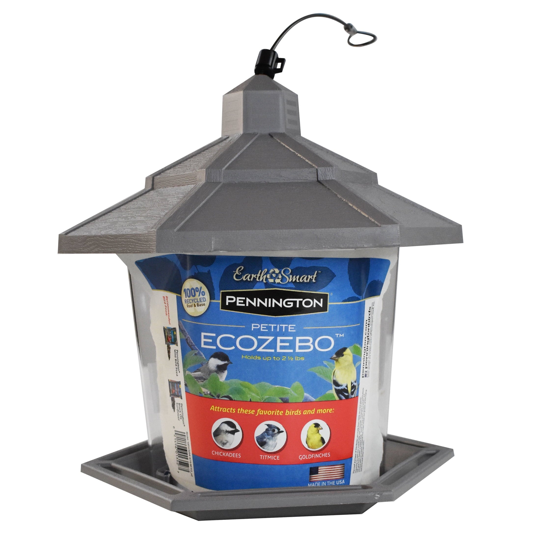 Pennington Earth Smart, Gray Plastic, Hopper Wild Bird Feeder, 2.5 lb. Capacity — home and garden product, view 10