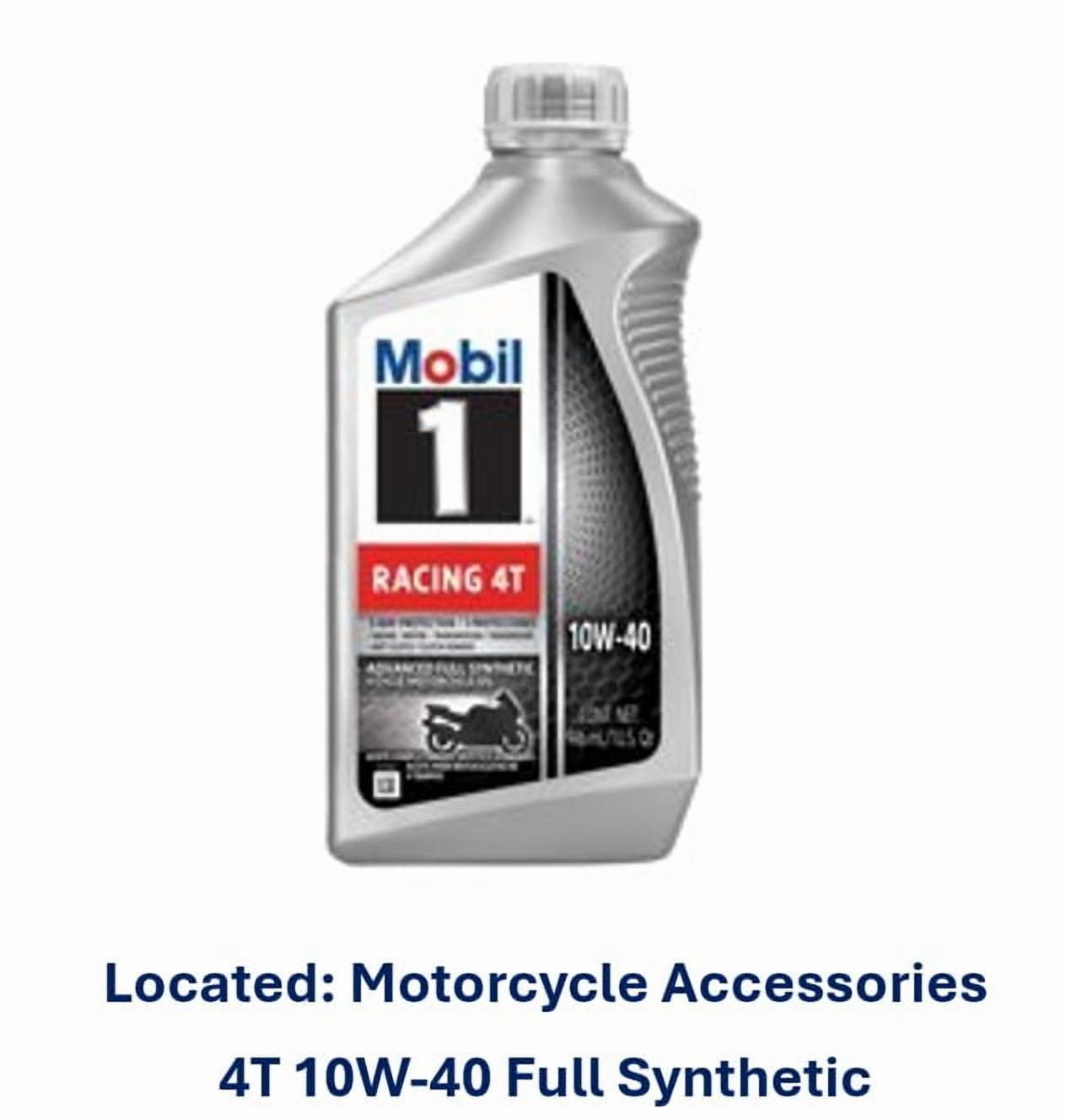 (3 pack) Mobil 1 Racing 4T Full Synthetic Motorcycle Oil 10W-40, 1 Quart — automotive product, view 10