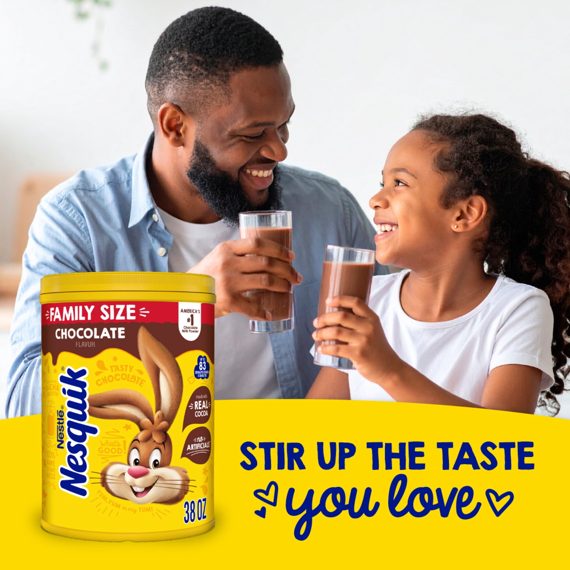 Nestle Nesquik Chocolate Flavor Powder Stir In Drink Mix Canister, 38 oz Canister — coffee and drinks product, view 4