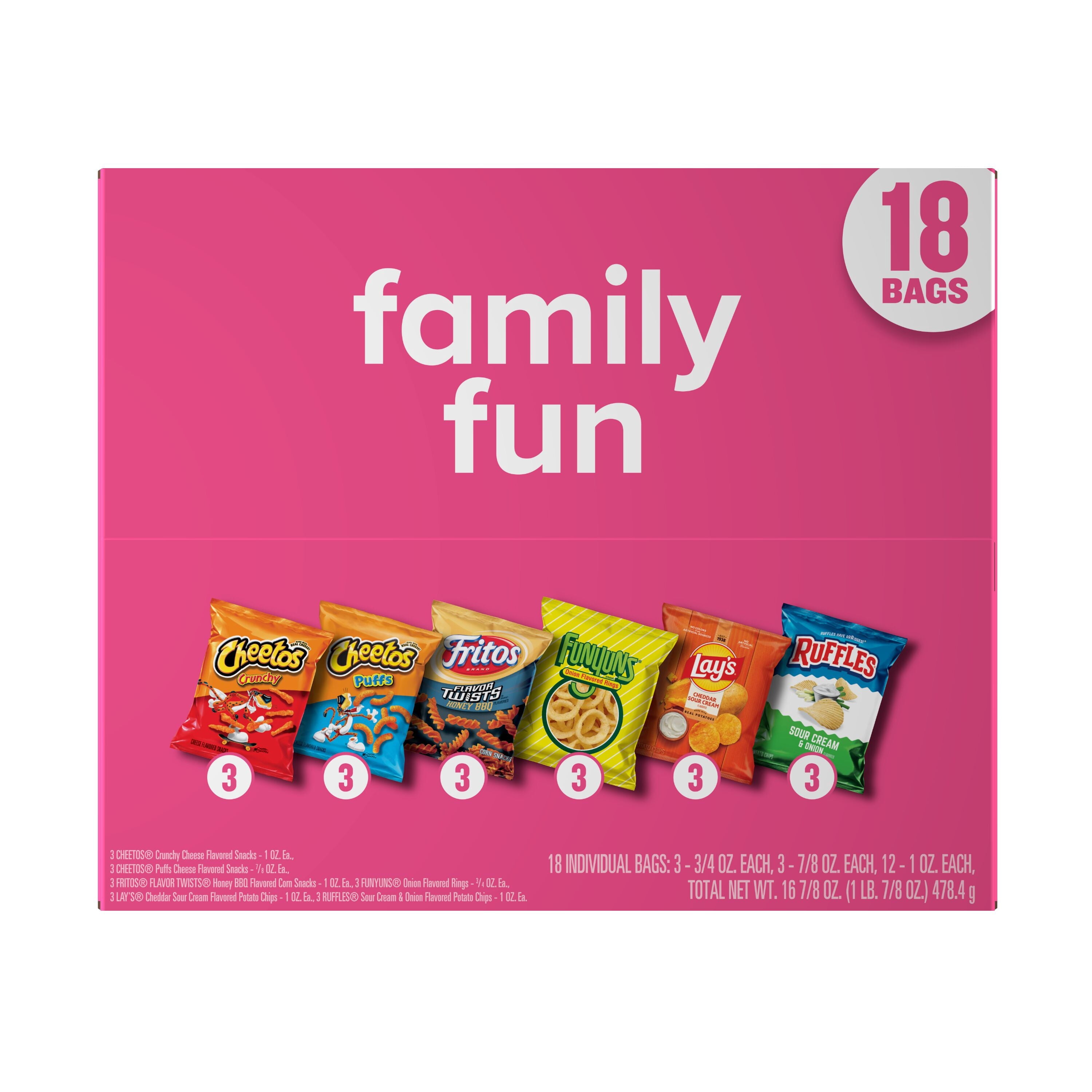 Frito Lay Family Fun Variety Pack Snacks Chips, 18 Pack — grocery product, view 2