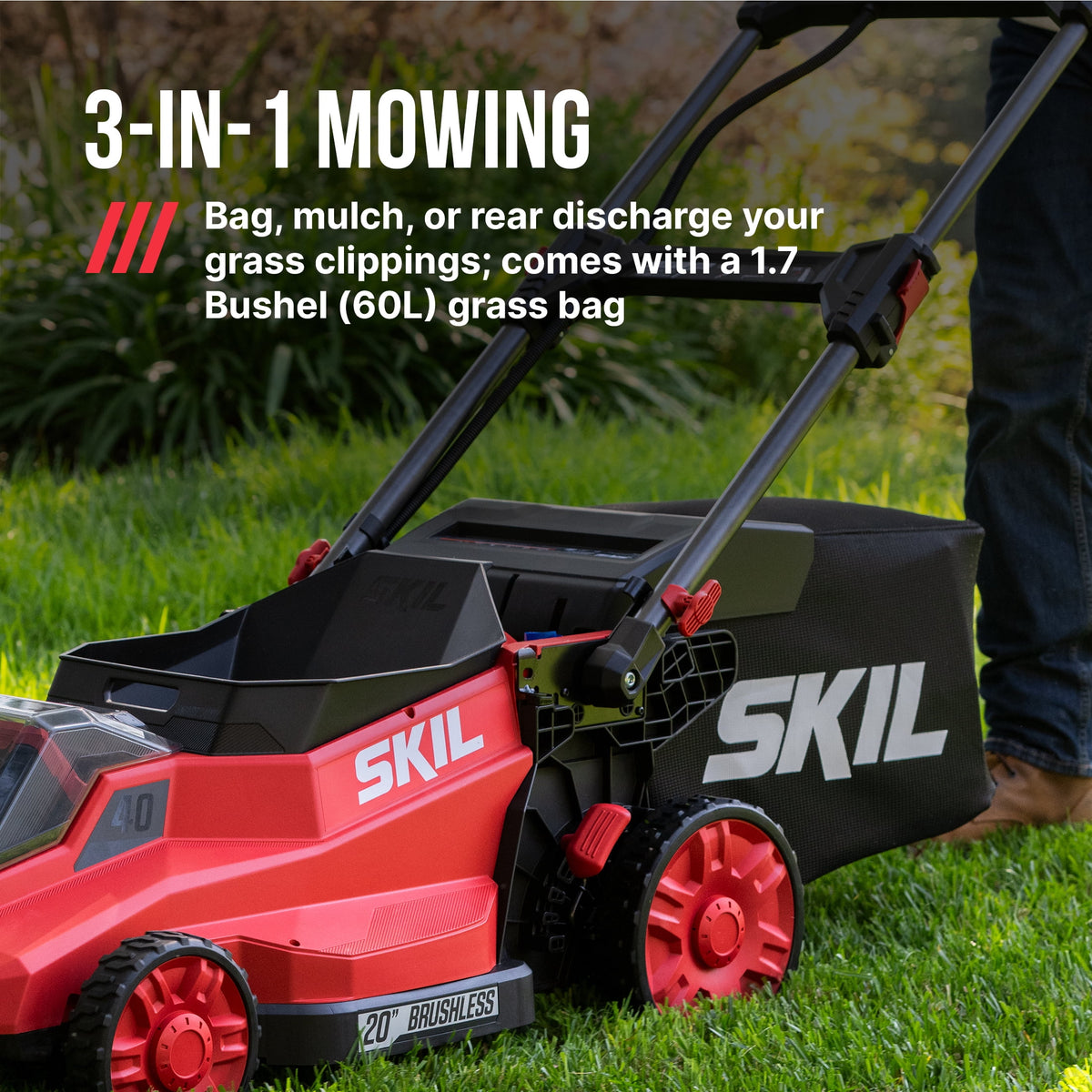 SKIL PWR CORE 40V Brushless 20-Inch Push Mower Kit with Smart Caddy - image 5 of 6