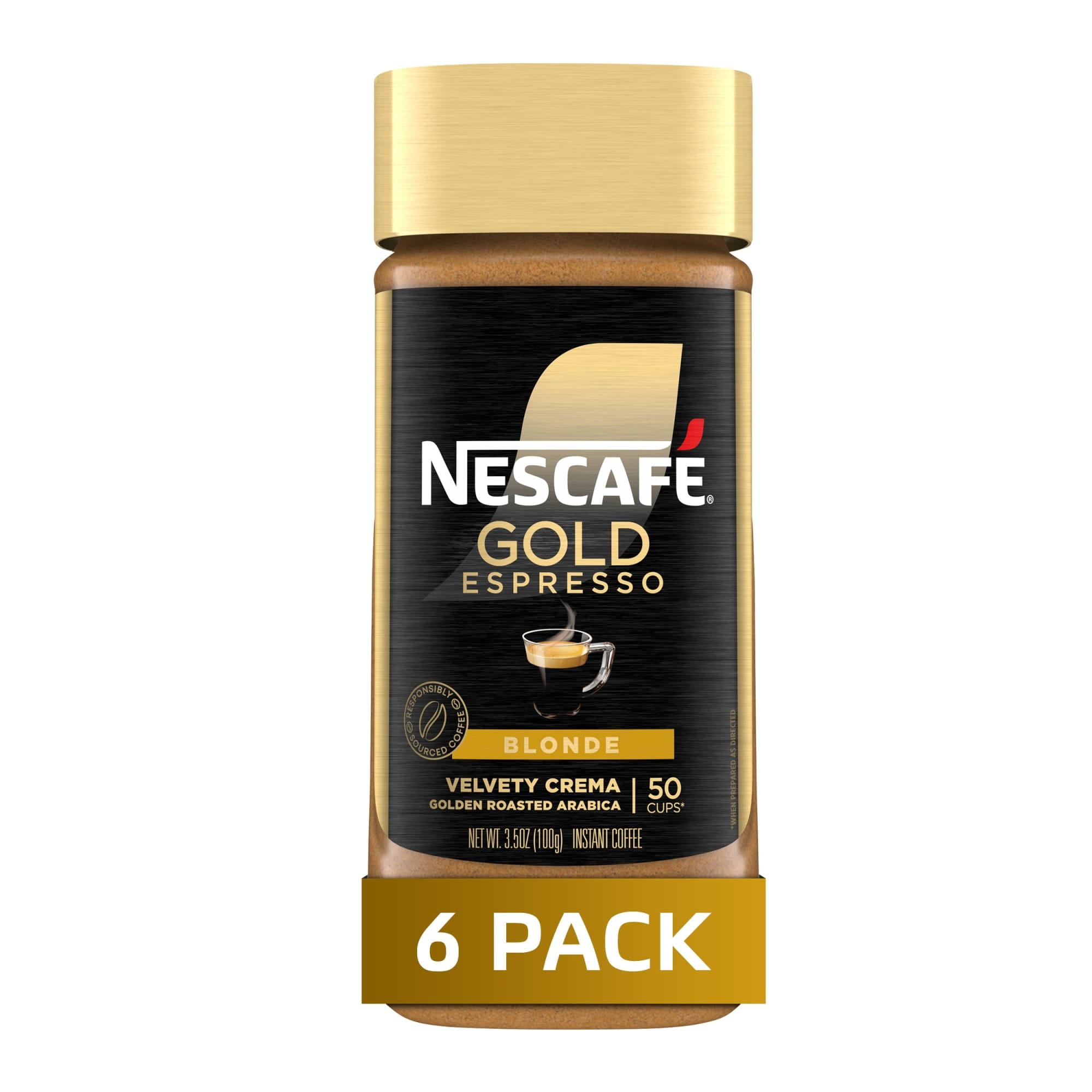 (6 pack) NESCAFÉ Gold Espresso Blonde, Instant Coffee, 3.5 oz, 6 Pack of Jars — coffee and drinks product, view 2