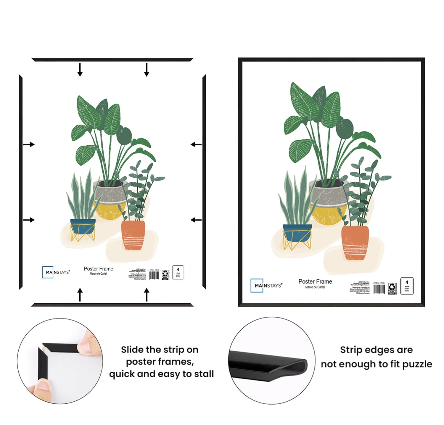 Mainstays – 16x20 Picture Frame – Black Flat Profile Wall Photo Frame — home and garden product, view 3