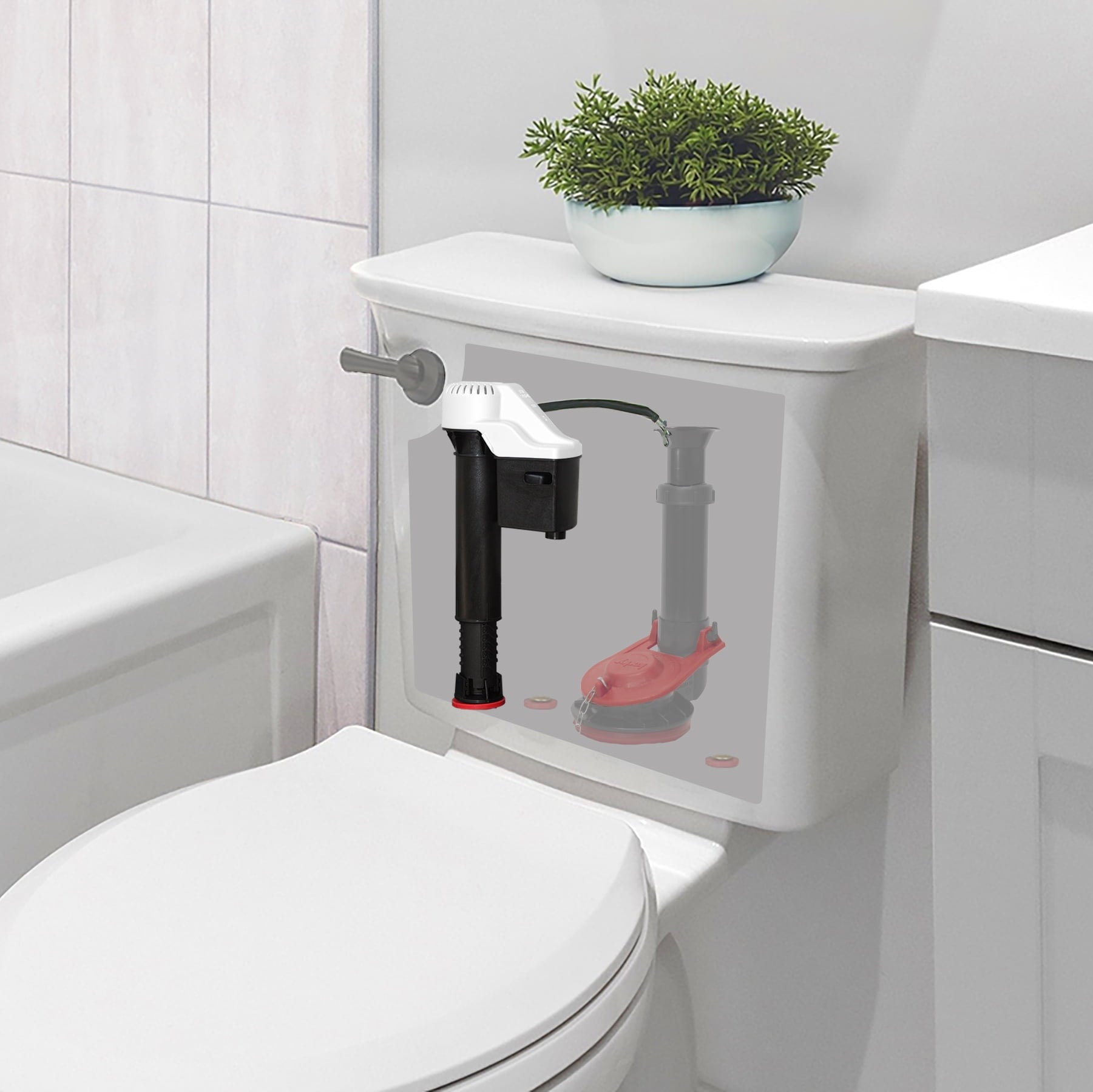 Korky QuietFILL Universal Toilet Fill Valve - Easy Installation, Adjustable — home and garden product, view 6
