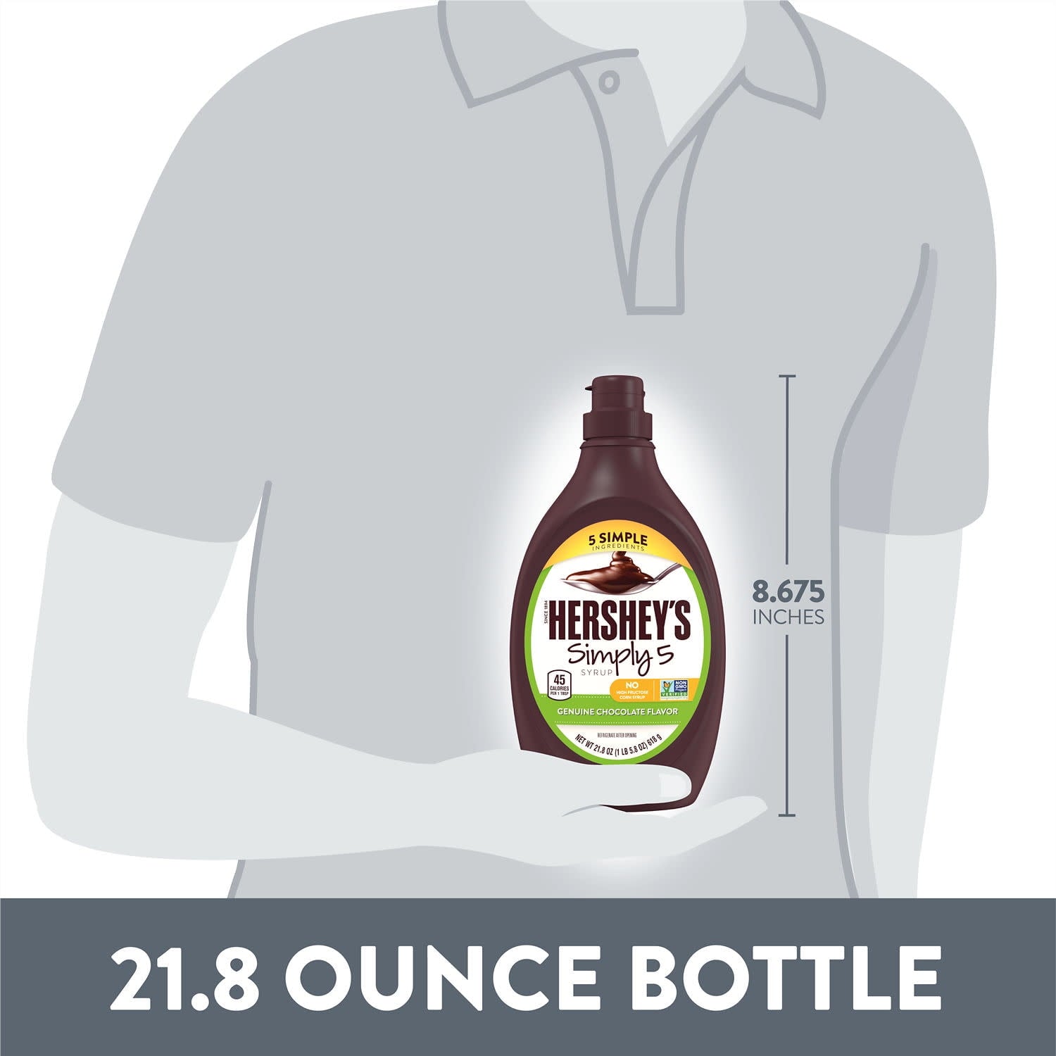 Hershey's Simply 5 Chocolate Syrup, Bottle 21.8 oz — coffee and drinks product, view 7