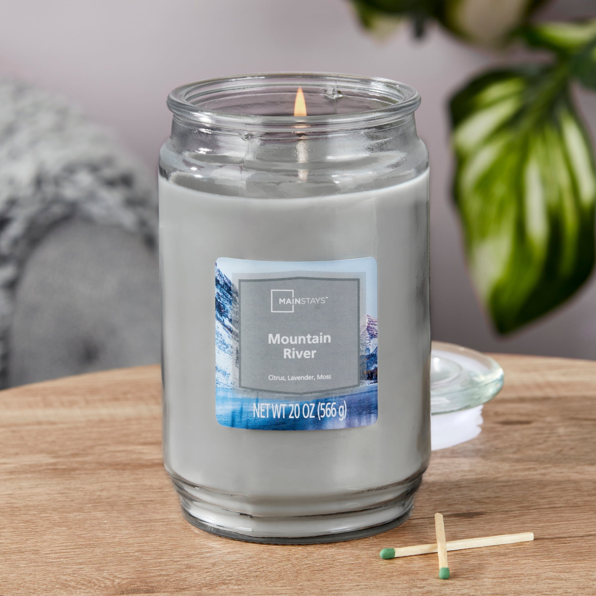 Mainstays Single-Wick Scented Glass Jar Candle, Mountain River, 20oz. — home and garden product, view 5