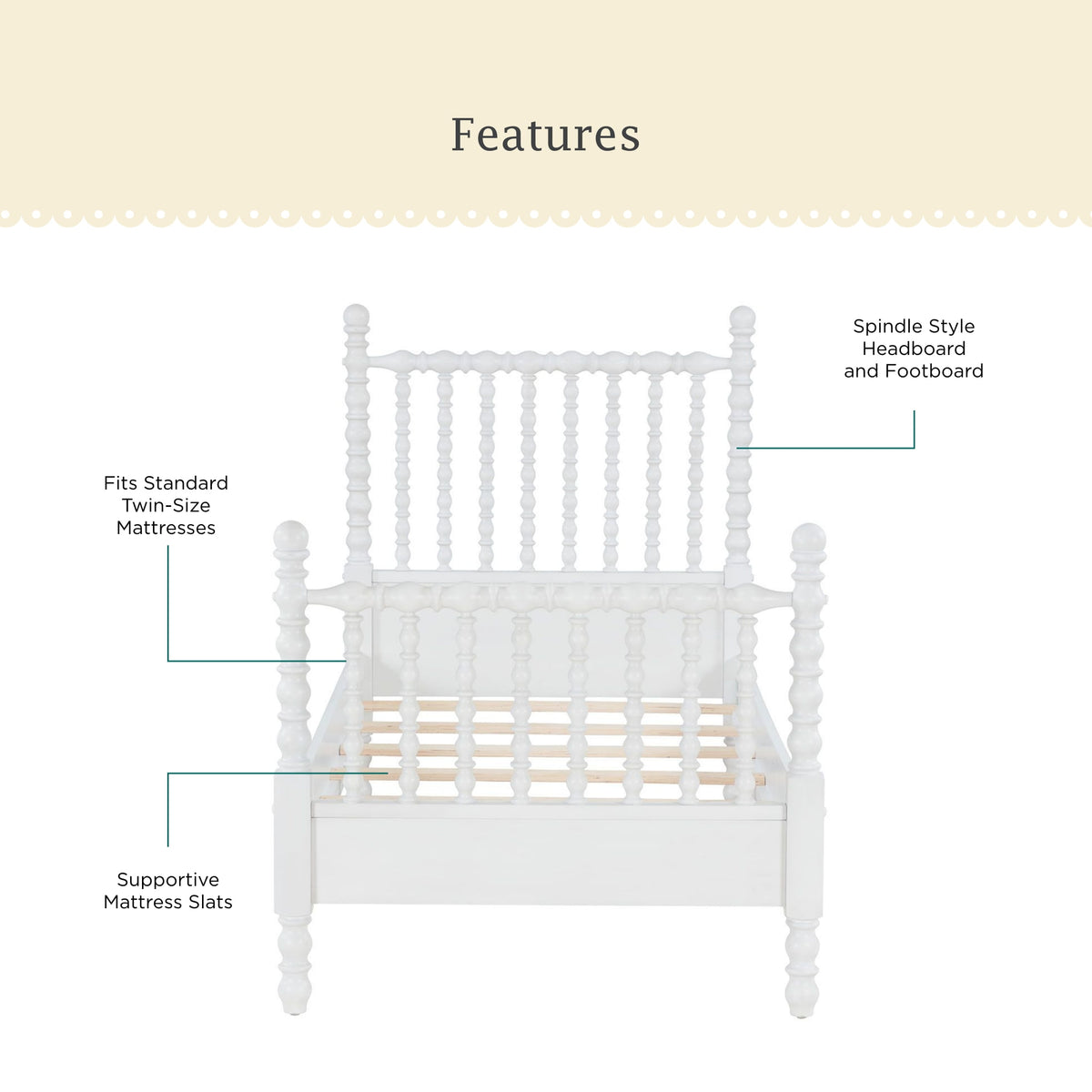 The Pioneer Woman Harper Twin Spindle Bed - image 2 of 6