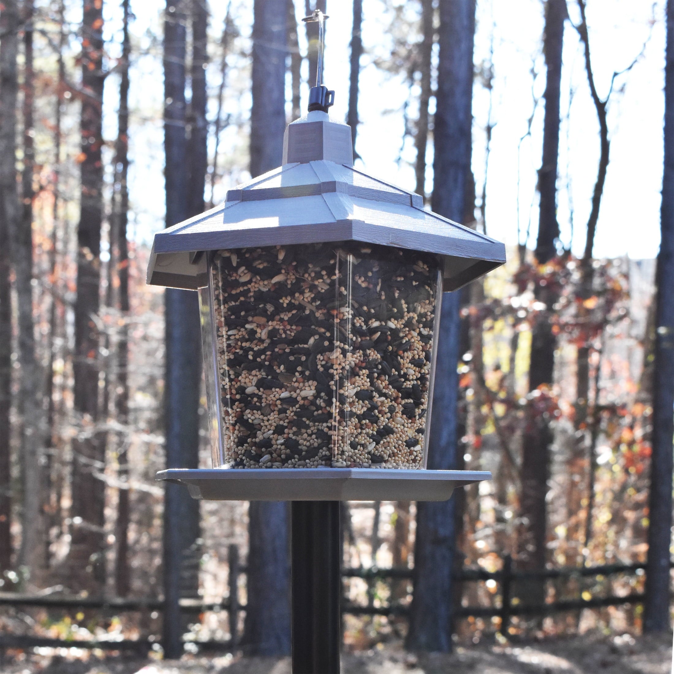 Pennington Earth Smart, Gray Plastic, Hopper Wild Bird Feeder, 2.5 lb. Capacity — home and garden product, view 5