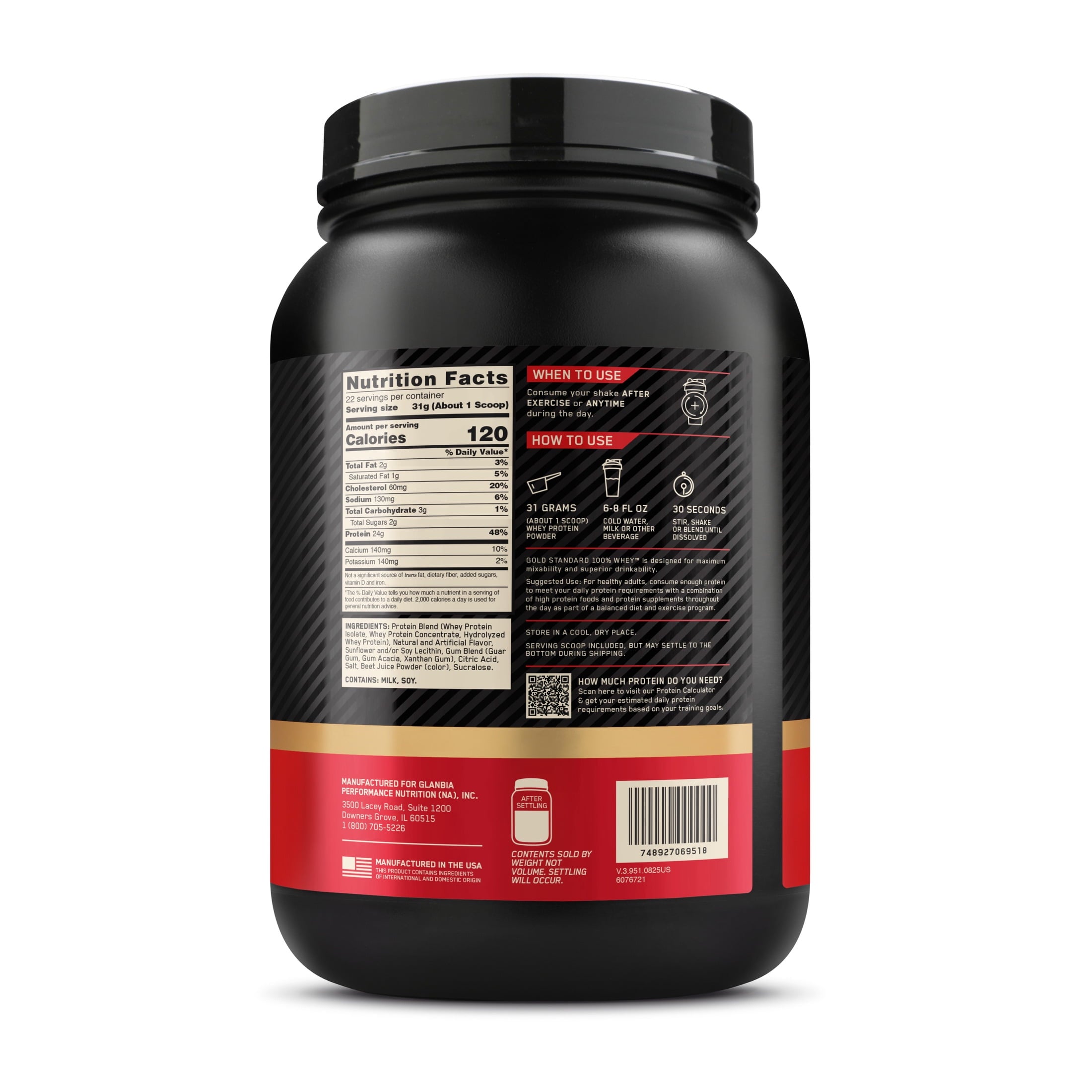 Optimum Nutrition, Gold Standard 100% Whey Protein Powder, Strawberries & Cream — sports nutrition product, view 10