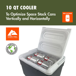 Ozark Trail 10 qt 14-Can Hard-Sided Cooler, Gray — sports and outdoor product, view 3