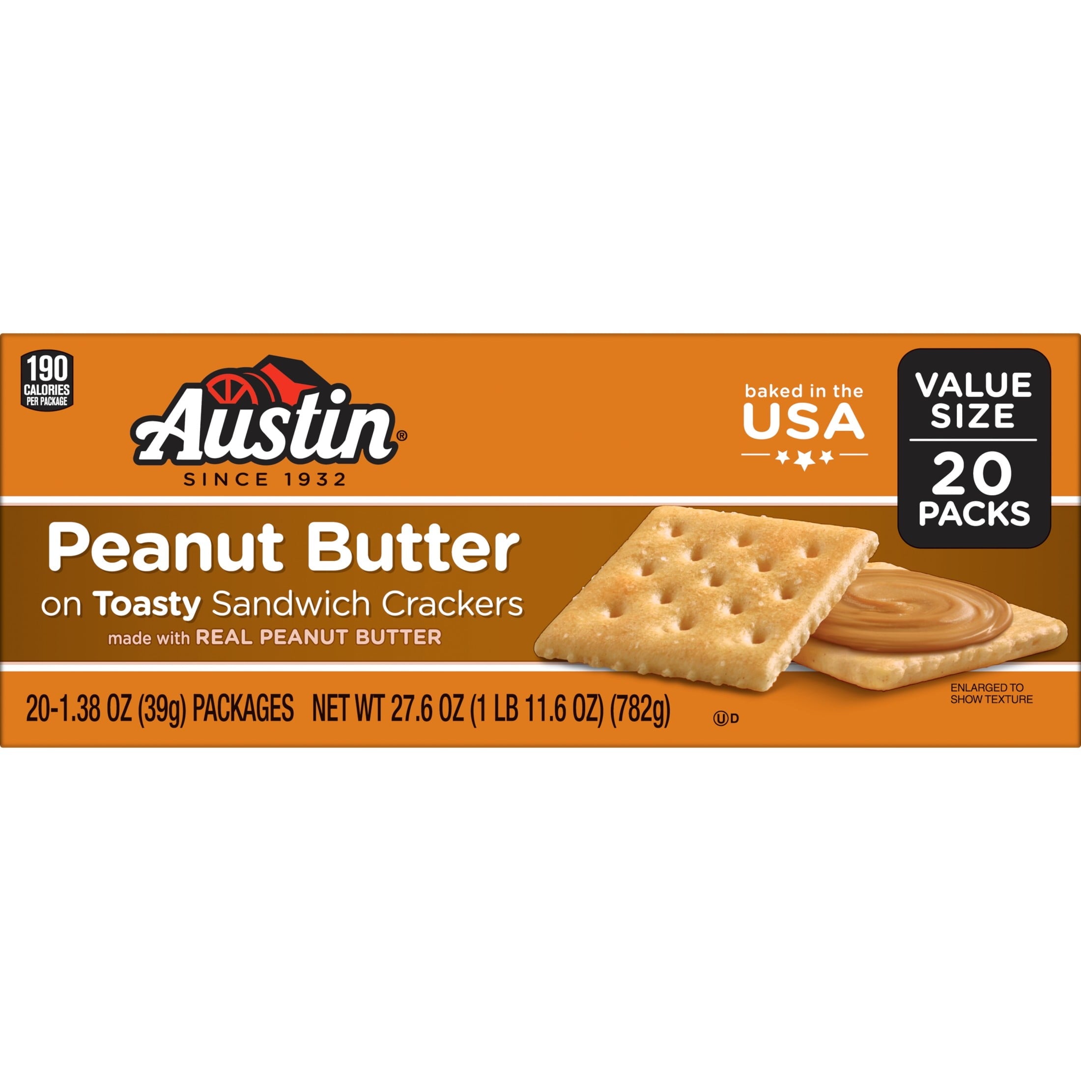 Austin Peanut Butter On Toasty Sandwich Crackers, Lunch Snacks, 20 Count — grocery product, view 6